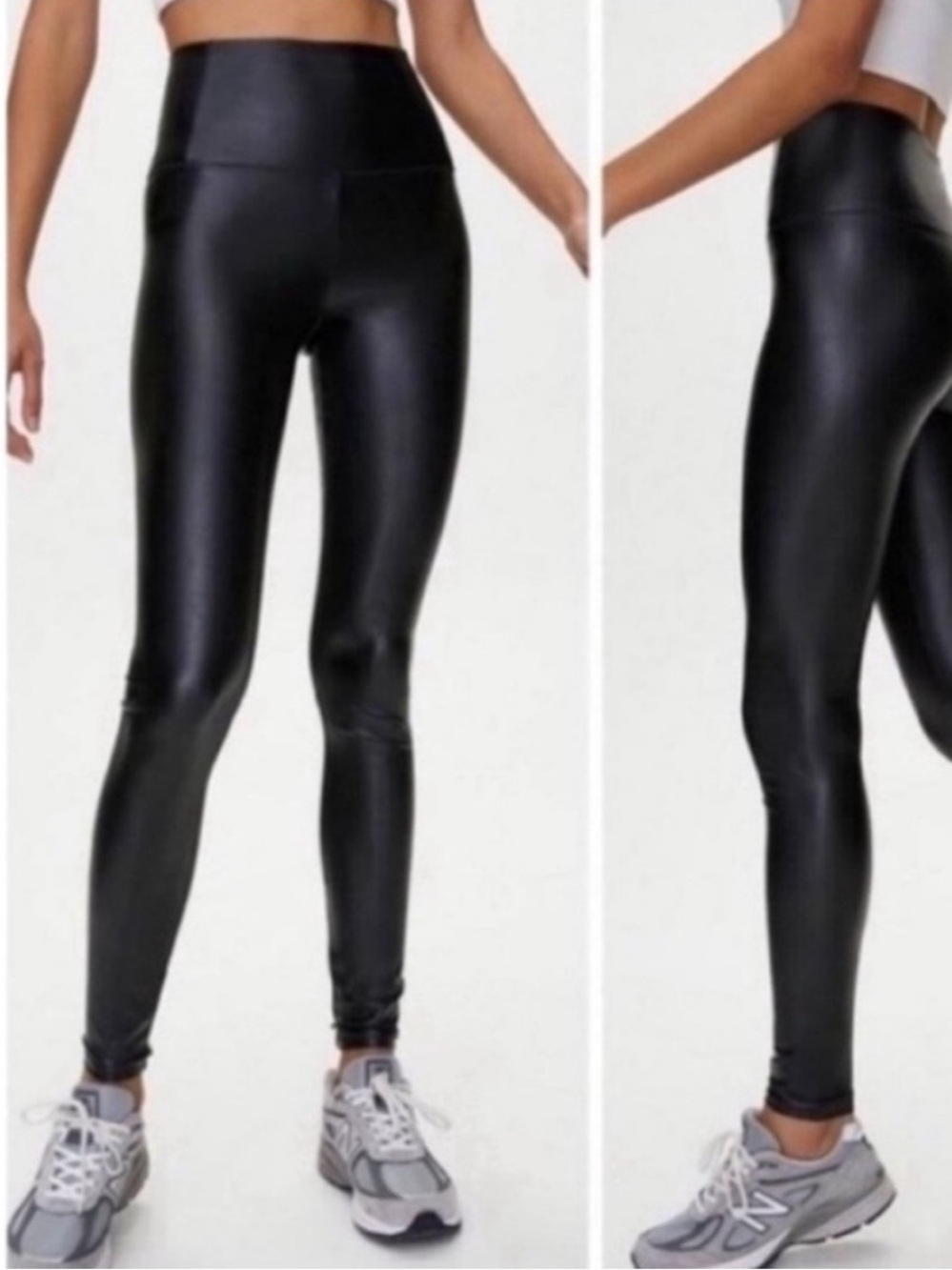 Wilfred Free Daria Faux Leather high rise Leggings Pants Black size extra small